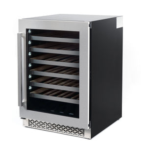 Cosmo 48-Bottle Stainless Steel 24 in. Single Zone Compressor Wine Cooler