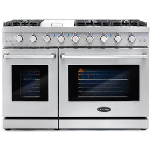 Cosmo 4-Piece, 48" Gas Range, 48" Range Hood, 24" Dishwasher and Refrigerator COS-4PKG-122