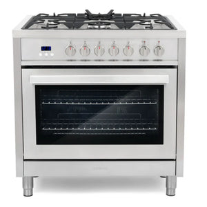 Cosmo 4-Piece, 36" Dual Fuel Range, 36" Range Hood, Dishwasher and Refrigerator COS-4PKG-079