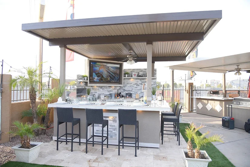 KoKoMo - Best Outdoor Kitchen Bermuda BBQ Island with TV - LUX