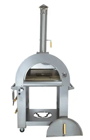 KoKoMo - 32 Inch Dual Fuel Gas or Wood Fired Stainless Steel Pizza Oven