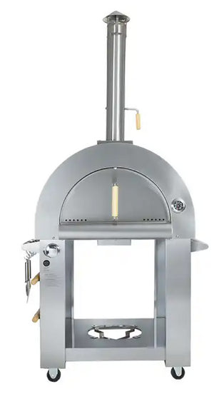 KoKoMo - 32 Inch Dual Fuel Gas or Wood Fired Stainless Steel Pizza Oven