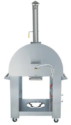 KoKoMo - 32 Inch Dual Fuel Gas or Wood Fired Stainless Steel Pizza Oven