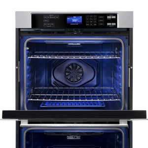 Cosmo  30 in. Electric Double Wall Oven with 5 cu. ft. Capacity, Turbo True European Convection, 7 Modes, Self-Cleaning in Stainless Steel