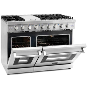 Cosmo 4-Piece, 48" Gas Range, 48" Range Hood, 24" Dishwasher and Refrigerator COS-4PKG-122