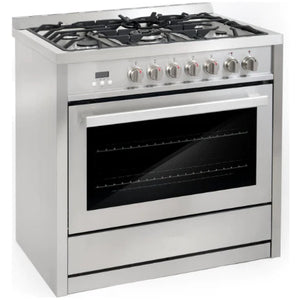 Cosmo 4-Piece, 36" Range, 36" Island Range Hood, 24" Dishwasher and Refrigerator COS-4PKG-076