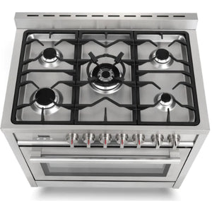 Cosmo 4-Piece, 36" Dual Fuel Range, 36" Range Hood, Dishwasher and Refrigerator COS-4PKG-079