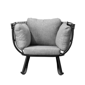 Deko Living - Outdoor Rocking Patio Egg Chair with Gray Upholstery