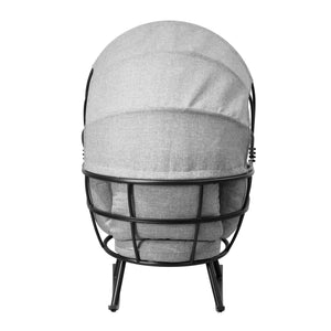 Deko Living - Outdoor Rocking Patio Egg Chair with Gray Upholstery