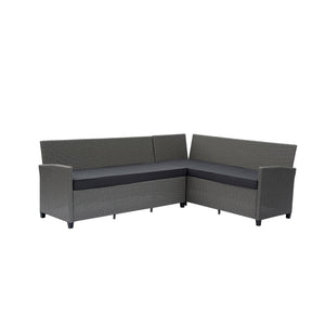 Deko Living - Outdoor Wicker Patio Sectional Sofa & Ottoman Set with Table