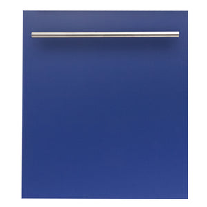 ZLINE 24 in. Blue Matte Top Control Dishwasher with Stainless Steel Tub and Modern Style Handle, 52dBa