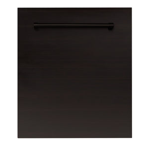 ZLINE 24 in. Oil-Rubbed Bronze Top Control Dishwasher with Stainless Steel Tub and Traditional Style Handle, 52dBa