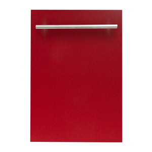 ZLINE 18 in. Compact Red Gloss Top Control Dishwasher with Stainless Steel Tub and Modern Style Handle, 52dBa