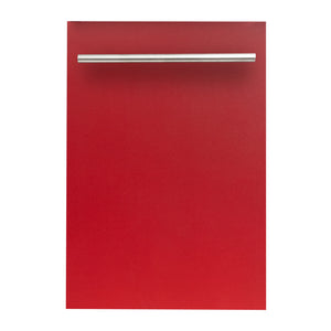 ZLINE 18 in. Compact Red Matte Top Control Dishwasher with Stainless Steel Tub and Modern Style Handle, 52dBa