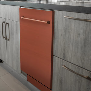 ZLINE 24 in. Copper Top Control Dishwasher with Stainless Steel Tub and Modern Style Handle, 52dBa