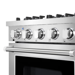 Cosmo 24 in. Slide-In Freestanding Gas Range with 4 Sealed Burners, Cast Iron Grates, 3.73 cu. ft. Capacity Convection Oven in Stainless Steel