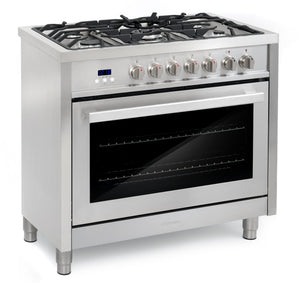 Cosmo Commercial-Style 36 in. 3.8 cu. ft. Single Oven Dual Fuel Range with 8 Function Convection Oven in Stainless Steel