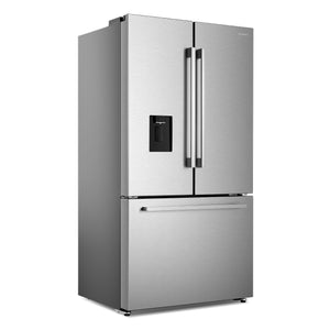 Cosmo 22.4 cu. ft. 3-Door French Door Refrigerator with Water Dispenser and Ice Maker in Stainless Steel, Counter Depth