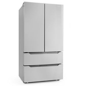 Cosmo 22.5 cu. ft. 4-Door French Door Refrigerator with Recessed Handle in Stainless Steel, Counter Depth