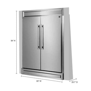 FORNO - Maderno 2-28 " Wide Units with Decorative Trim - 84" High Convertible Refrigerator/Freezer, 27.2 cu.ft