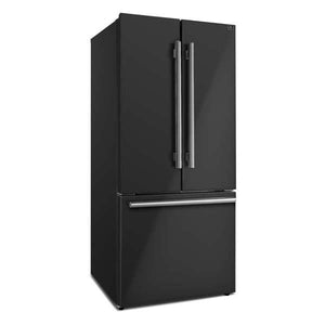 FORNO - Gallipoli Epsresso 30"-Wide Black French Door Refrigerator with Bottom Freezer 17.5 Cu. Ft. Capacity - No Frost with Ice Maker