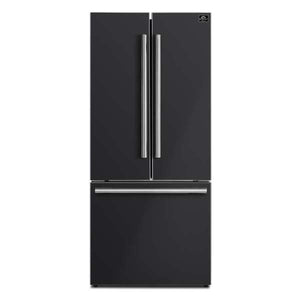 FORNO - Gallipoli Epsresso 30"-Wide Black French Door Refrigerator with Bottom Freezer 17.5 Cu. Ft. Capacity - No Frost with Ice Maker