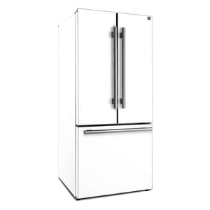 FORNO - Gallipoli Epsresso 30"-Wide White French Door Refrigerator with Bottom Freezer 17.5 Cu. Ft. Capacity - No Frost with Ice Maker