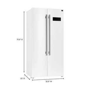 FORNO - Salerno Espresso 33-inch Side-by-Side 15.6 Cu.Ft. White Refrigerator