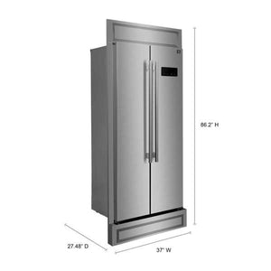 FORNO - Salerno 33" Built-in Stainless Steel Refrigerator 15.6 cu. ft - With Modern Decorative Grill - 37" Wide