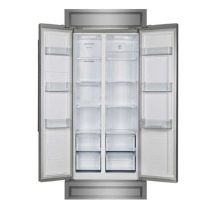 FORNO - Salerno 33" Built-in Stainless Steel Refrigerator 15.6 cu. ft - With Modern Decorative Grill - 37" Wide