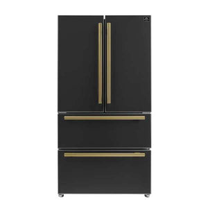 FORNO - Moena Espresso 36" French Door Refrigerator in Black, 19.2 cu. ft