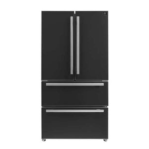 FORNO - Moena Espresso 36" French Door Refrigerator in Black, 19.2 cu. ft