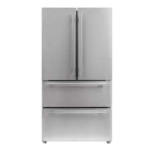 FORNO - Moena 36" French Door 19.2 Cu.Ft. Stainless Steel Refrigerator