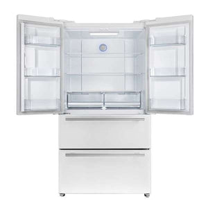 FORNO - Moena Espresso 36" French Door Refrigerator in White, 19.2 cu. ft