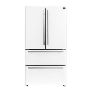 FORNO - Moena Espresso 36" French Door Refrigerator in White, 19.2 cu. ft