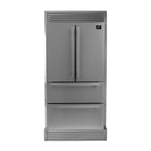 FORNO - Moena 36″ French Door 19.2 Cu.Ft. Stainless Steel Refrigerator with Grill Trim