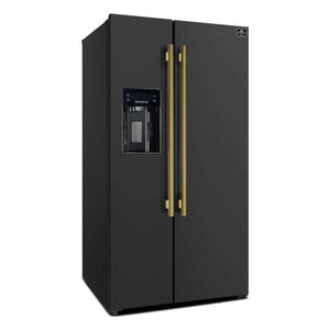 FORNO - Salerno Espresso 36" Side-by-Side Black Refrigerator 20 cu. ft