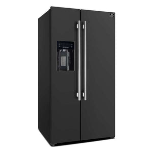 FORNO - Salerno Espresso 36" Side-by-Side Black Refrigerator 20 cu. ft