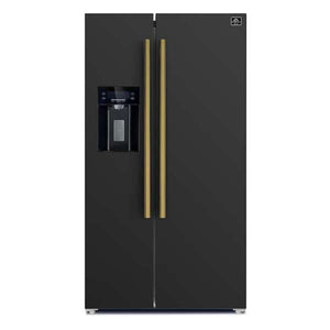 FORNO - Salerno Espresso 36" Side-by-Side Black Refrigerator 20 cu. ft