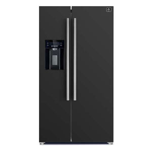 FORNO - Salerno Espresso 36" Side-by-Side Black Refrigerator 20 cu. ft