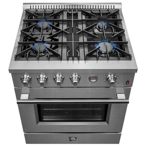 FORNO - Marco 30-inch Gas Range Stainless Steel, 4 Burners 37,000 BTU, 4.32 cu.ft. Convection Oven