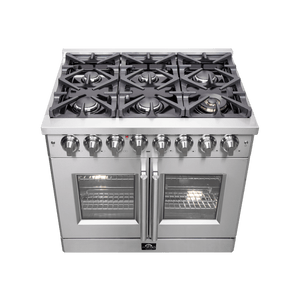 FORNO - Massimo 36″ Freestanding French Door Dual Fuel Range