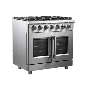 FORNO - Massimo 36″ Freestanding French Door Gas Convection Range