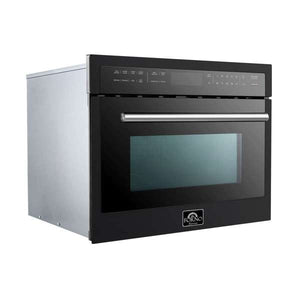 FORNO - Oliena Espresso Black 24" 1750 Watt Compact Oven & 1000 Watt Microwave, 1.6 cu. ft.