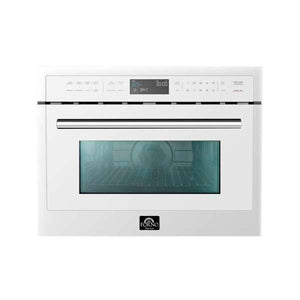 FORNO - Oliena Espresso White 24" 1750 Watt Compact Oven & 1000 Watt Microwave, 1.6 cu. ft.