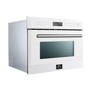 FORNO - Oliena Espresso White 24" 1750 Watt Compact Oven & 1000 Watt Microwave, 1.6 cu. ft.