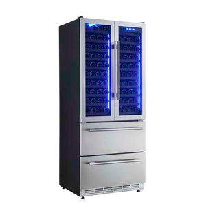 FORNO - Campania 32" Wine Cooler Stainless Steel, Dual Wine Zones, 2 Beverage Drawers, 17.7 cu.ft.