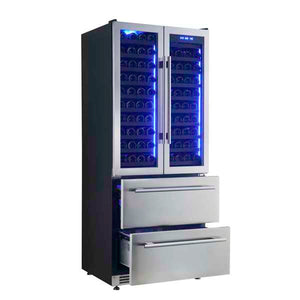 FORNO - Campania 32" Wine Cooler Stainless Steel, Dual Wine Zones, 2 Beverage Drawers, 17.7 cu.ft.