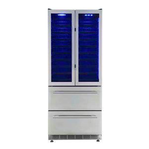 FORNO - Campania 32" Wine Cooler Stainless Steel, Dual Wine Zones, 2 Beverage Drawers, 17.7 cu.ft.