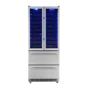 FORNO - Campania 32" Wine Cooler Stainless Steel, Dual Wine Zones, 2 Beverage Drawers, 17.7 cu.ft.